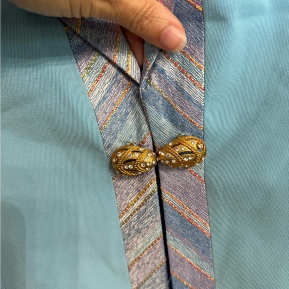 Terramina Women's Jacket Blazer Pastels Blue Pink Church Formal Special Gold 8 - Picture 3 of 6